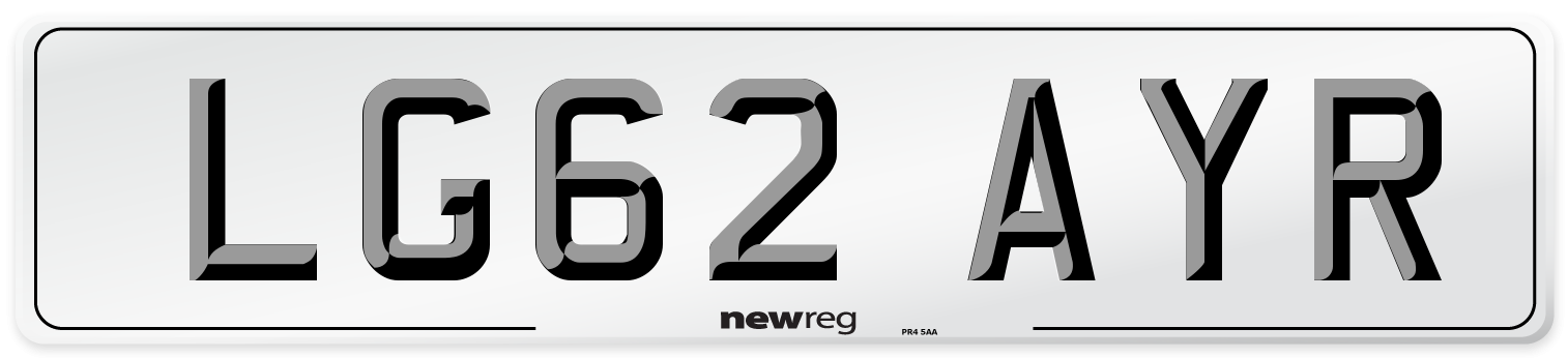LG62 AYR Number Plate from New Reg